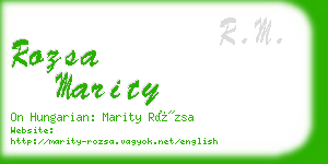 rozsa marity business card